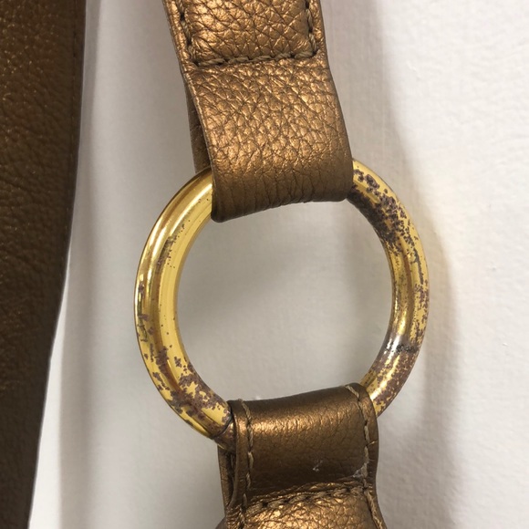 Carlos Falchi CHI Gold Leather Bag - Picture 10 of 13